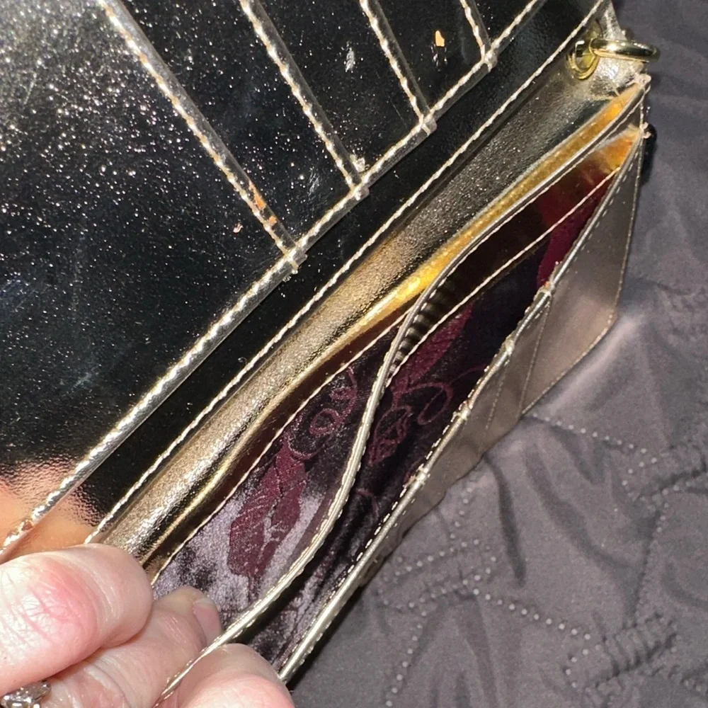 Betsey Johnson Wallet - Black With Gold Stars